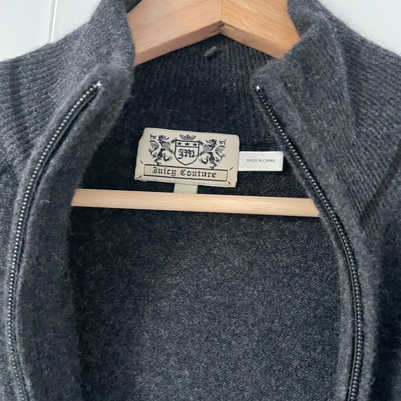 Full Zip Dark Grey Mens Sweater - Picture 4 of 9